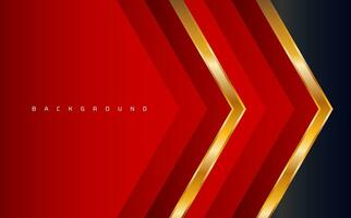 Geometric shape red golden futuristic elegant presentation banner background design vector