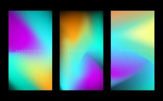 Set fluid gradient mesh colorful futuristic winter abstract background design vector