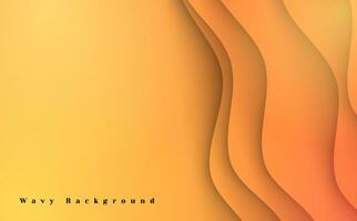 Elegant wavy orange abstract vector background design