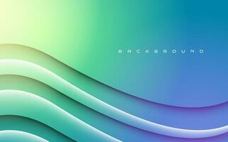 Abstract gradient green wavy elegant futuristic web banner template background design vector