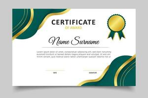 modern green gradient luxury certificate business template design vector