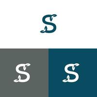 Letter S logo design concept negative space style.  Abstract sign constructed from check marks.  Vector elements template icon.