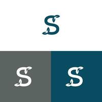 Letter S logo design concept negative space style.  Abstract sign constructed from check marks.  Vector elements template icon.