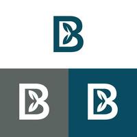 Letter B logo design concept negative space style.  Abstract sign constructed from check marks.  Vector elements template icon.