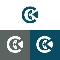 Letter C logo design concept negative space style.  Abstract sign constructed from check marks.  Vector elements template icon.