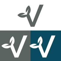 Letter V logo design concept negative space style.  Abstract sign constructed from check marks.  Vector elements template icon.