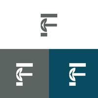 Letter F logo design concept negative space style.  Abstract sign constructed from check marks.  Vector elements template icon.