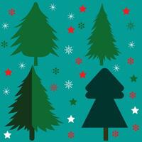 Merry Christmas Tree Vector Bundle Element Silhouette