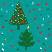 Merry Christmas Tree Vector Bundle Element Silhouette