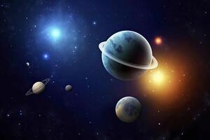 planets in the background of space photo