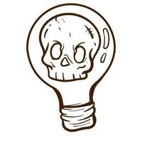 Simple Skull hand Drawing Line doodle. Illustration Good for design tshirt and simple tattoos vector