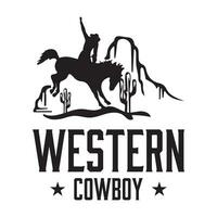 Western cowboy logo design template vector
