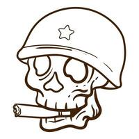 Simple Skull hand Drawing Line doodle. Illustration Good for design tshirt and simple tattoos vector