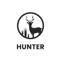 vintage deer head logo. deer hunt logo. unique deer circular logo. Deer logo. vector