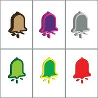 3d notification bell icon set vector