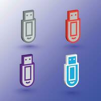 3D Pendrive icon. USB. vector illustration