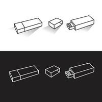 Flash drive vector outline icon. The flash drive concept can be used web and mobile