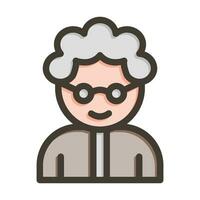 Grandmother Vector Thick Line Filled Colors Icon For Personal And Commercial Use.