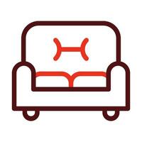 Sofa Vector Thick Line Two Color Icons For Personal And Commercial Use.