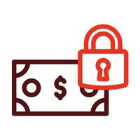 Secure Payment Vector Thick Line Two Color Icons For Personal And Commercial Use.