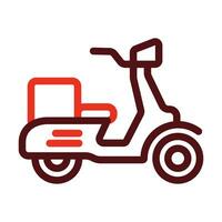 Scooter Vector Thick Line Two Color Icons For Personal And Commercial Use.