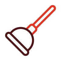 Plunger Vector Thick Line Two Color Icons For Personal And Commercial Use.