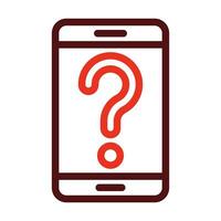 Question Vector Thick Line Two Color Icons For Personal And Commercial Use.
