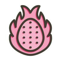 Dragon Fruit Vector Thick Line Filled Colors Icon For Personal And Commercial Use.