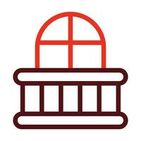 Balcony Vector Thick Line Two Color Icons For Personal And Commercial Use.