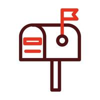 Mail Box Vector Thick Line Two Color Icons For Personal And Commercial Use.
