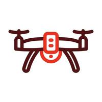 Drone Vector Thick Line Two Color Icons For Personal And Commercial Use.