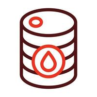 Oil Barrel Vector Thick Line Two Color Icons For Personal And Commercial Use.