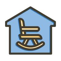 Retirement Home Vector Thick Line Filled Colors Icon For Personal And Commercial Use.