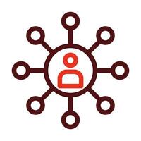 Networking Vector Thick Line Two Color Icons For Personal And Commercial Use.