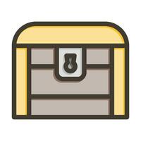 Treasure Chest Vector Thick Line Filled Colors Icon For Personal And Commercial Use.