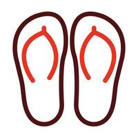 Slipper Vector Thick Line Two Color Icons For Personal And Commercial Use.