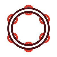 Tambourine Vector Thick Line Two Color Icons For Personal And Commercial Use.