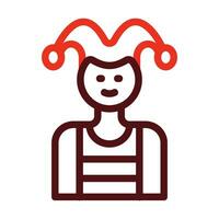 Jester Vector Thick Line Two Color Icons For Personal And Commercial Use.