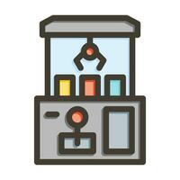 Claw Machine Vector Thick Line Filled Colors Icon For Personal And Commercial Use.