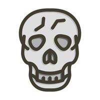 cráneo vector grueso línea lleno colores icono para personal y comercial usar.
