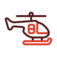 Helicopter Vector Thick Line Two Color Icons For Personal And Commercial Use.