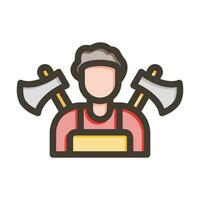 Lumberjack Vector Thick Line Filled Colors Icon For Personal And Commercial Use.