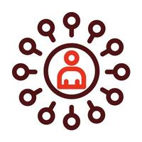 Network Vector Thick Line Two Color Icons For Personal And Commercial Use.