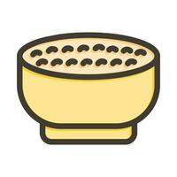 Porridge Vector Thick Line Filled Colors Icon For Personal And Commercial Use.