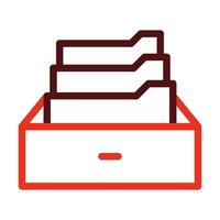 Archive Vector Thick Line Two Color Icons For Personal And Commercial Use.