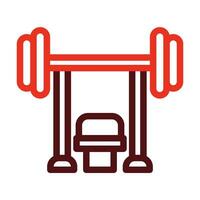 Bench Press Vector Thick Line Two Color Icons For Personal And Commercial Use.