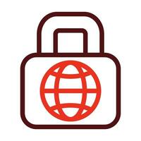 Protected Network Vector Thick Line Two Color Icons For Personal And Commercial Use.