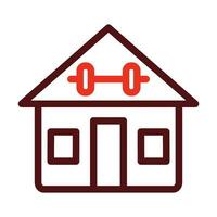 Gym Vector Thick Line Two Color Icons For Personal And Commercial Use.
