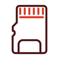 Sd Card Vector Thick Line Two Color Icons For Personal And Commercial Use.