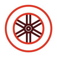Wheel Vector Thick Line Two Color Icons For Personal And Commercial Use.
